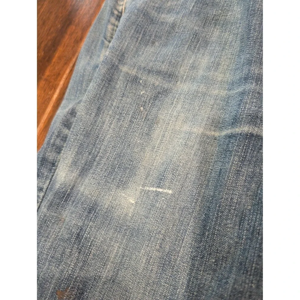 Carhartt Jeans Mens 34x34 Blue Rugged Flex Straight Leg Stretch Denim Paint - Picture 9 of 16